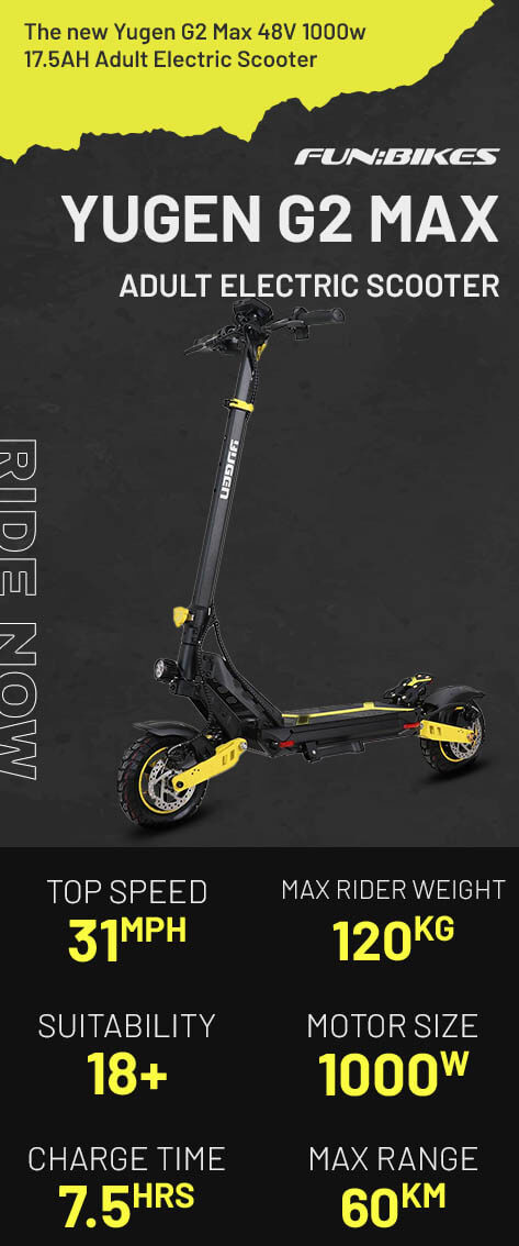 Yugen "Zero" G2 Max 1000w 48v 17.5ah Li Electric Scooter (IP54)